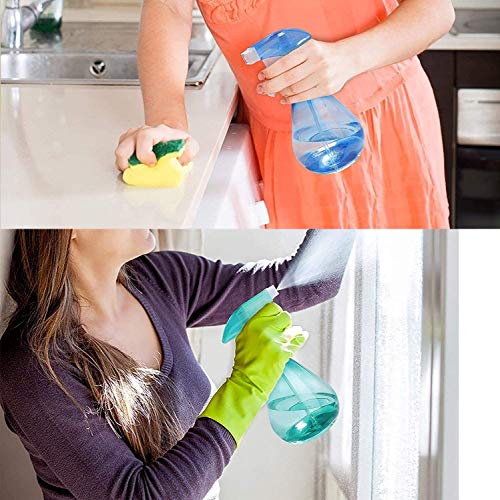 Cymax 2PCS 500ML Botella de Spray Vacías Botella de Aerosol Plástico Transparante para Regar Plantas,Verde + Azul