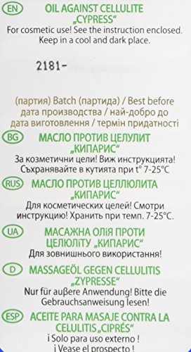 Cypress Body-Massage Oil Against Cellulite - With Essential Oils - 125ml