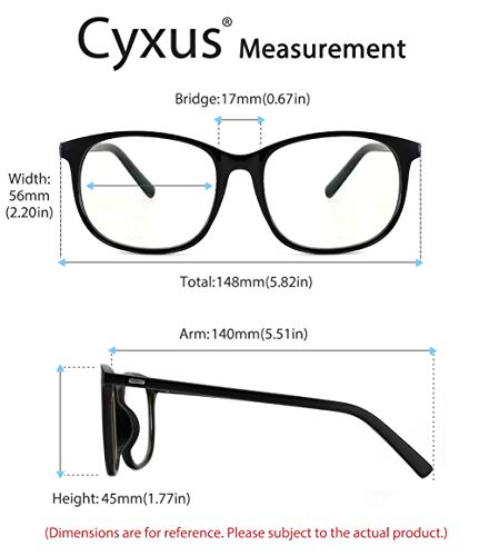 Cyxus filtro de luz azul [Mejor dormir] Gafas de computadora Unisexo（Hombres/Mujeres bloqueo UV gafas de lectura,lentes transparentes
