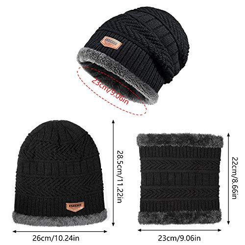 Czemo Calentar Sombreros Gorras Beanie de Punto Gorro y Bufanda Invierno de Los Hombres Gorro de Tejer y Bufanda de Lana Caliente Gorro Sombrero