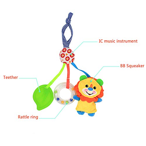 Czemo Juguetes Colgantes para Cochecitos, Juguete Actividades Musicales Sonajero Recien Nacido, Juguetes de Peluche Suave para Bebés para Cochecito, Cuna