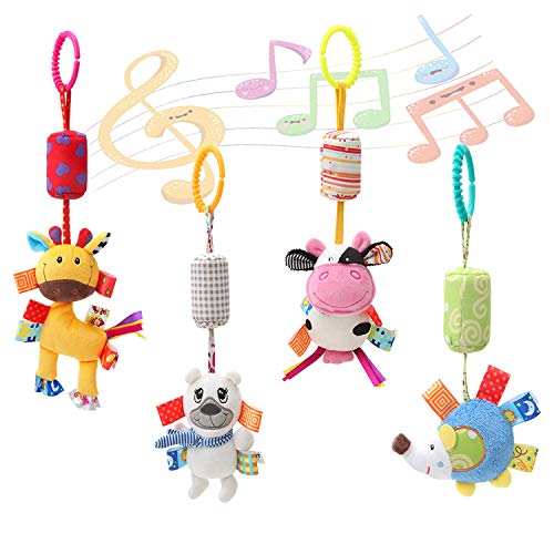 Czemo Juguetes Colgantes para Cochecitos, Juguete Actividades Sonajero Recien Nacido, Juguetes de Peluche Suave para Bebés para Cochecito, Cuna