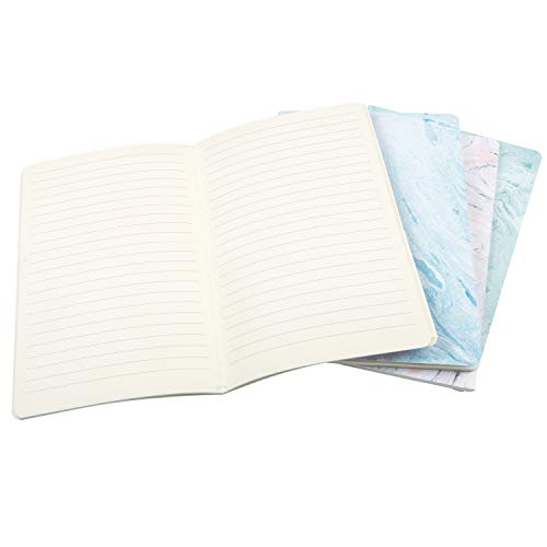 Czemo Pack de 4 Cuaderno A5 Libretas Bonitos Bloc de Notas Cuaderno de Notas Tapa Blanda Cubierta de Kraft Diario de Viaje Pequeña Diarios (Mármol)