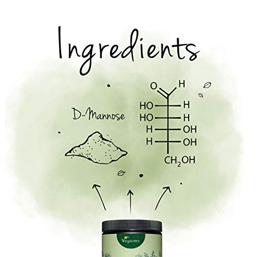 D-Mannose en Polvo 99.9% PURA Vegavero® | Prevención y Tratamiento de Afecciones Urinarias | 250 g | Testado en Laboratorio | Sin Aditivos | Vegano