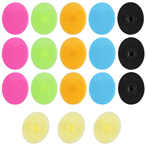 Dadabig 18 Pcs Cepillos de Limpieza Facial de Silicona Antideslizante Cepillo de Masajeador Facial Manual para Limpiar,Esfoliar,Eliminar Puntos Negros,6 Colores