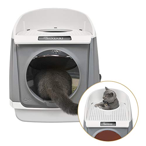 DADYPET Arenero gatos 55*46*49cm Aseo Gatos Doble puerta giratoria Desodorante de carbón activado
