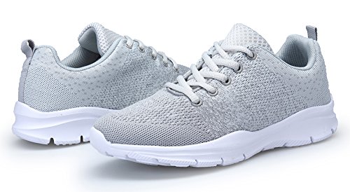 DAFENP Zapatos Zapatillas Running Deporte Mujer Sneakers Unisex,XZ747-M-gray-EU36