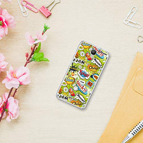 dakanna Funda Compatible con [Alcatel Pixi 4 3G (5.0 Inch)] de Silicona Flexible, Dibujo Diseño [Frases Comic Style Wow], Color [Borde Transparente] Carcasa Case Cover de Gel TPU para Smartphone