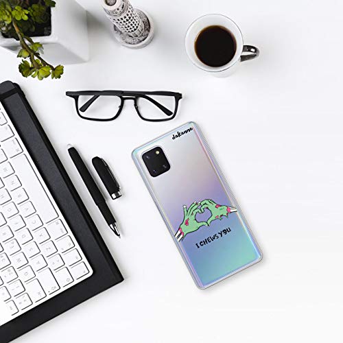 dakanna Funda para [Samsung Note 10 Lite] de Silicona Flexible, Dibujo Diseño [Manos Zombie Haciendo el Signo de Amor], Color [Fondo Transparente] Carcasa Case Cover de Gel TPU para Smartphone