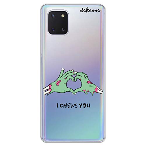dakanna Funda para [Samsung Note 10 Lite] de Silicona Flexible, Dibujo Diseño [Manos Zombie Haciendo el Signo de Amor], Color [Fondo Transparente] Carcasa Case Cover de Gel TPU para Smartphone