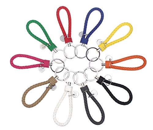 DAMAX Organizador De Llavero Colorido De Cuero De Moda Para Llavero Casero (10 Piezas Por 10 Colores, Cada Color De 1 Pieza)