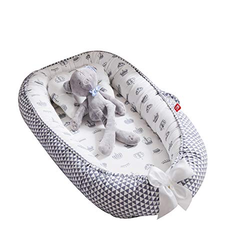 DaMohony - Bebé Cuna Nido Portátil Recién Nacidos Reductora de Cama Cómodo Desmontable Transpirable Tumbona Algodón Suave Bebés Infantiles 0-3 Años