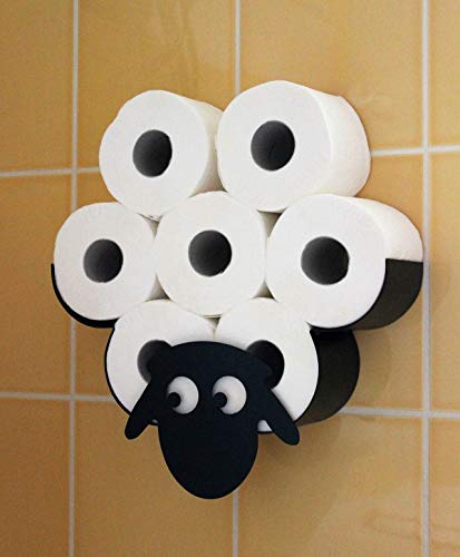 DanDiBo - Portarrollos de papel higiénico, diseño de oveja, color negro