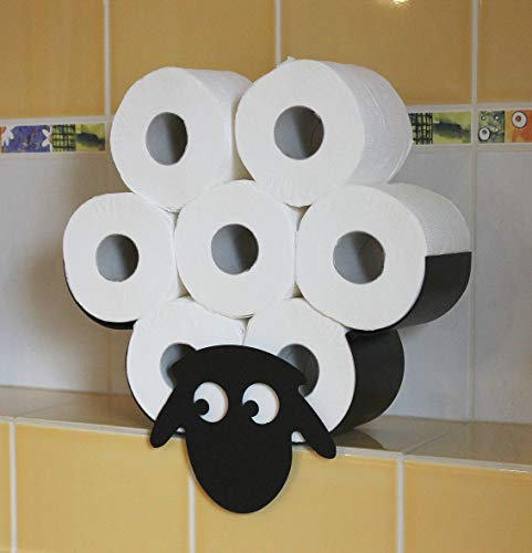 DanDiBo - Portarrollos de papel higiénico, diseño de oveja, color negro