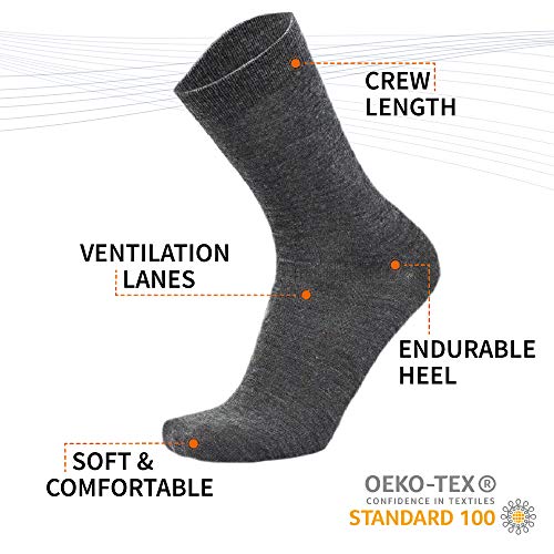 DANISH ENDURANCE Calcetines de Lana Merino 3 Pares (Gris, EU 39-42)