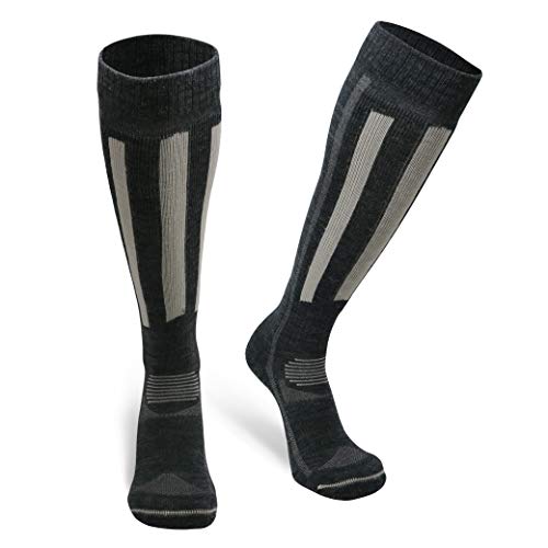 DANISH ENDURANCE Calcetines Térmicos de Esquí de Lana Merino 1 Par (Gris Oscuro/Gris Claro, EU 39-42)