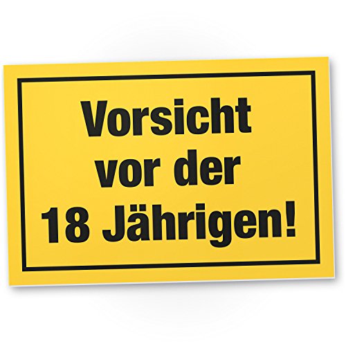 DankeDir!. Vorsicht Antes de 18 años, plástico Cartel – 18 Cumpleaños Regalo Mujeres, Regalo Idea Regalo de cumpleaños Ocho décimo, cumpleaños Fiesta/Fiesta/Accesorios/Tarjeta de cumpleaños