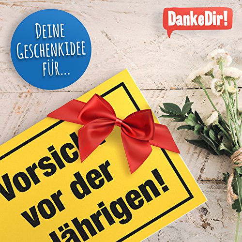 DankeDir!. Vorsicht Antes de 18 años, plástico Cartel – 18 Cumpleaños Regalo Mujeres, Regalo Idea Regalo de cumpleaños Ocho décimo, cumpleaños Fiesta/Fiesta/Accesorios/Tarjeta de cumpleaños