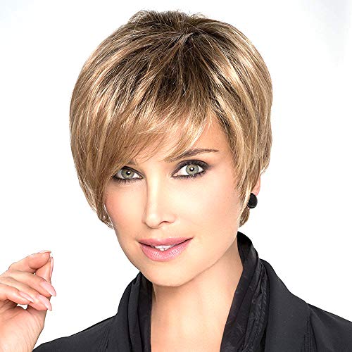 DANTB Peluca Mixta con Adorno para El Cabello Rizado Corto De 10 Pulgadas para Mujeres,A