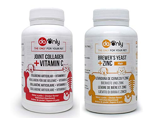 DAONLY Pack Ahorro 1 Antiinflamatorio + 1 Levadura Cerveza Sabor a Pollo para Perros y Gatos, Alternativa Natural a los medicamentos, Cuidado de Las articulaciones y Cuidado del Pelo de tu Mascota