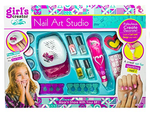 DARK DIAMOND - Set Infantil Nail Art Studio. Pack iniciación en el Arte de la manicura, CREA ,diseña y Decora a tu Gusto!