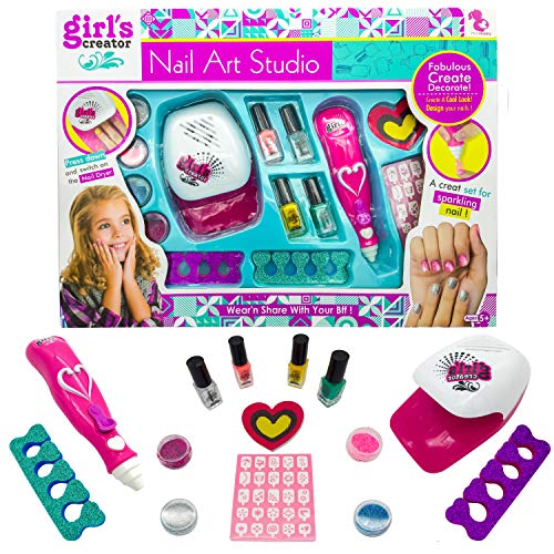 DARK DIAMOND - Set Infantil Nail Art Studio. Pack iniciación en el Arte de la manicura, CREA ,diseña y Decora a tu Gusto!