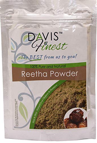 Davis Finest Premium Reetha Aritha Soapnut Polvo 100% Natural Pura Fruta polvo Chemical Parabeno Preservativo sin SLS Natural Jabón y champú Hojas Piel Limpia cabello y cuero cabelludo