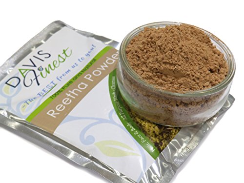 Davis Finest Premium Reetha Aritha Soapnut Polvo 100% Natural Pura Fruta polvo Chemical Parabeno Preservativo sin SLS Natural Jabón y champú Hojas Piel Limpia cabello y cuero cabelludo