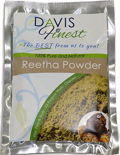 Davis Finest Premium Reetha Aritha Soapnut Polvo 100% Natural Pura Fruta polvo Chemical Parabeno Preservativo sin SLS Natural Jabón y champú Hojas Piel Limpia cabello y cuero cabelludo