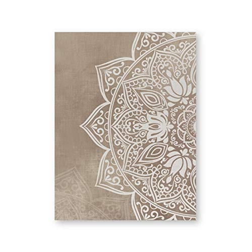 Dayanzai Mandala - Lienzo decorativo para pared, colores neutros, pósteres de yoga e impresiones de Zen para sala de estar, decoración del hogar, 50 x 70 cm x 2 piezas, sin marco