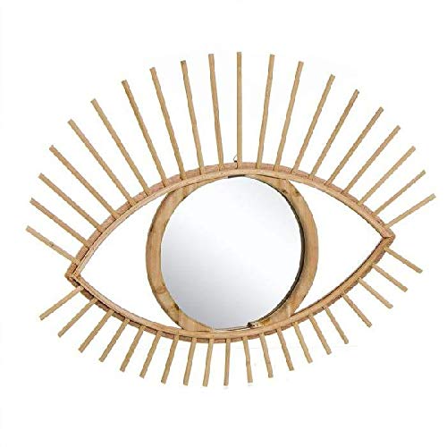 Dcasa Bambú Forma Ojo Espejos de Pared Muebles Pegatinas Decoración del hogar Unisex Adulto, Color, única
