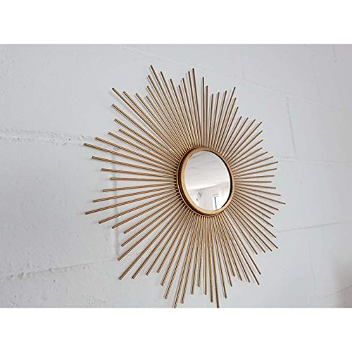 dcasa - Espejo de pared industrial dorado de metal para salon factory de 55 cm