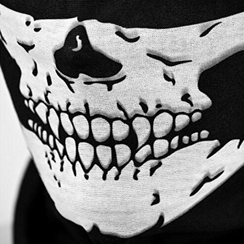 DDLBiZ Calavera Tubular Protección Máscara De Polvo Bandana Moto Bufanda De Poliéster Cara Cuello Calentador para Snowboard esquí Moto Ciclismo - BB-00