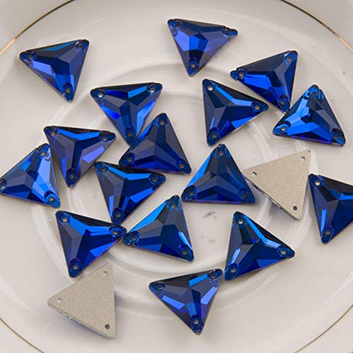 DDTT 3270 Triangle Boutique Coser en Piedras de Cristal para Diamantes de imitación Vidrio Costura Vestido de Novia Ropa, Fucsia, 12 mm 24 Piezas