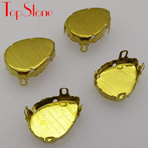 DDTT Silver Color Claw Setting Closed Back For Droplet Pear Shape Fancy Stone 4 Holes 8x13,10x14,13x18,18x25,20x30,30x40mm,Lace Claw Brass,20x30mm 100pcs