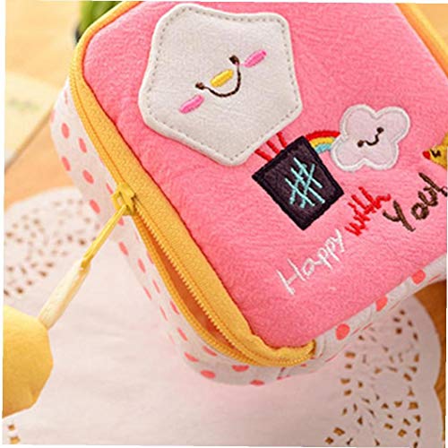 De Dibujos Animados Servilletas Sanitarias Bolsa Menstrual Copa Pequeña Bolsa De Algodón Bolso De Múltiples Funciones del Monedero De La Mujer Las Niñas Rosa