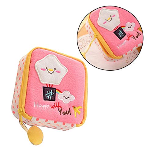 De Dibujos Animados Servilletas Sanitarias Bolsa Menstrual Copa Pequeña Bolsa De Algodón Bolso De Múltiples Funciones del Monedero De La Mujer Las Niñas Rosa