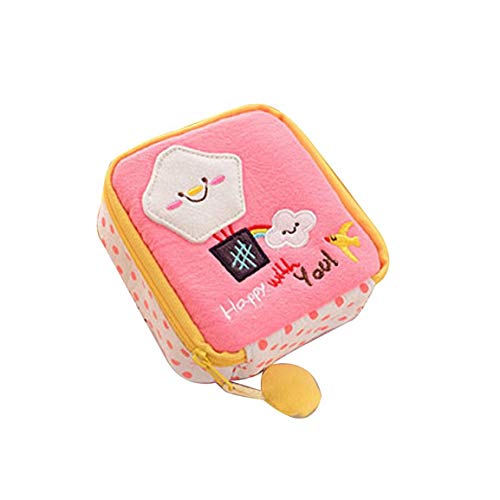 De Dibujos Animados Servilletas Sanitarias Bolsa Menstrual Copa Pequeña Bolsa De Algodón Bolso De Múltiples Funciones del Monedero De La Mujer Las Niñas Rosa