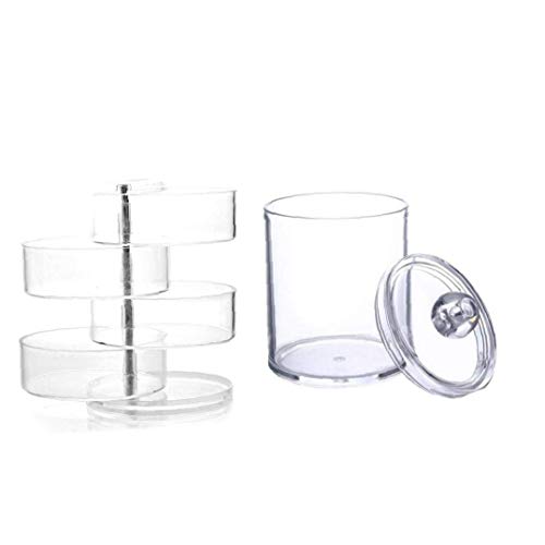 De gran capacidad cosméticos caja de cosméticos de almacenamiento de almacenamiento y joyería cosmética transparente que gira la caja de presentación, almacenamiento de baño depósito distribuidor algo