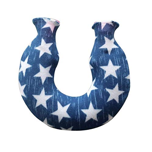 DEALBUHK En Forma de U paño Grueso y Suave de la Cubierta de la Botella de Agua Caliente y una Botella de PVC Agua Caliente Conjunto 1400ml