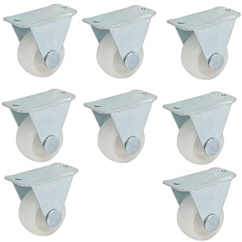 DealMux 1 pulgada PP de una sola rueda de metal con placa fija Silla Trolley Ruedas rodantes 8 piezas