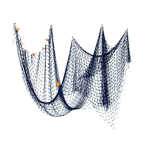 Deanyi Pesca náutica decoración Red de Pesca Red Temática colgados en la Pared de la decoración de Estilo Mediterráneo mar de fotografía Red de Pesca (Azul)
