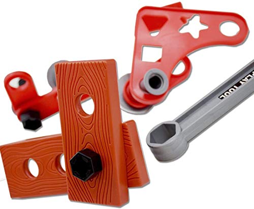 deAO Caja de Herramientas Juego Infantil Playset Conjunto de Herramientas de Taller y Bricolaje Maletín de Plástico Portable Incluye Taladro Eléctrico de Juguete, Casco y 38 Accesorios