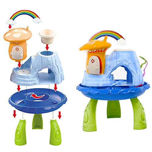 deAO Jardín en Miniatura Mi Cuento de Hadas Casita en el Bosque Mágico con Características de Niebla Juego de Botánica Infantil Incluye Semillas, Tierra y Accesorios Casa Encantada de Muñecas