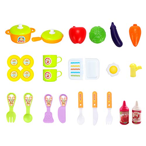 deAO Pequeño Chef Set de Cocinita Plegable en Maleta Convertible Maletín de Juegos con Accesorios, Luces, Sonidos (Azul) , color/modelo surtido
