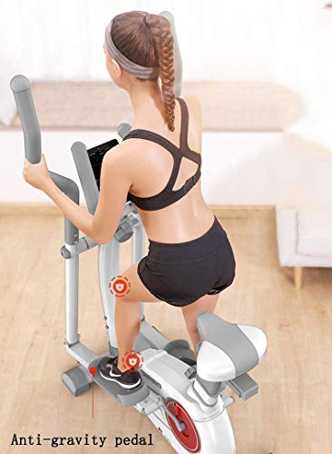 DEAR-JY Elípticas de Fitness de Control magnético,3 en 1 Máquina elíptica Cintas de Correr para Fitness Bicicletas Estáticas,Space Walker Machine con Asiento Equipo de Gimnasia