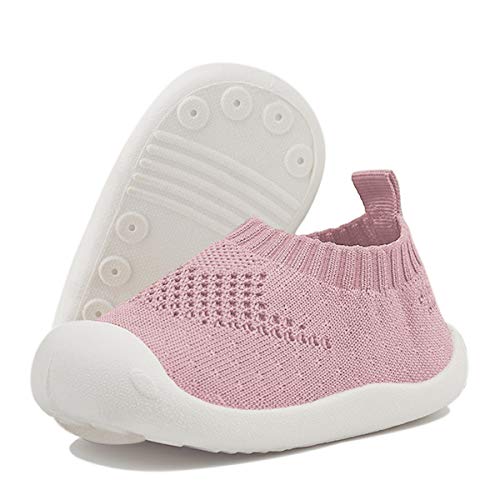 DEBAIJIA Bebé Primeros Pasos Zapatos 1-4 años Niños Zapatos Niños Niñas Infante Suave Suela Antideslizante Malla Transpirable Ligero TPR Material Slip-on Zapatillas Deportivas Outdoor UK 3 EU 19