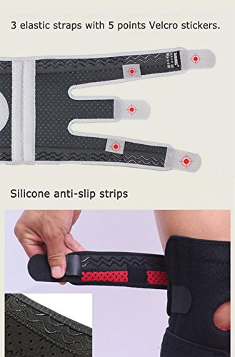 DEBAIJIA Rodillera Rotuliana Almohadillas Compresión Deportivo Soporte Alivio del Dolor Rodilla del Menisco, Artritis y ACL, Abierto Rótulas Estabilidad Ajustable Transpirable (Gris)