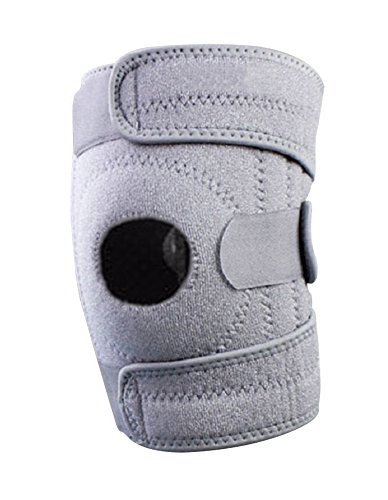 DEBAIJIA Rodillera Rotuliana Almohadillas Compresión Deportivo Soporte Alivio del Dolor Rodilla del Menisco, Artritis y ACL, Abierto Rótulas Estabilidad Ajustable Transpirable (Gris)