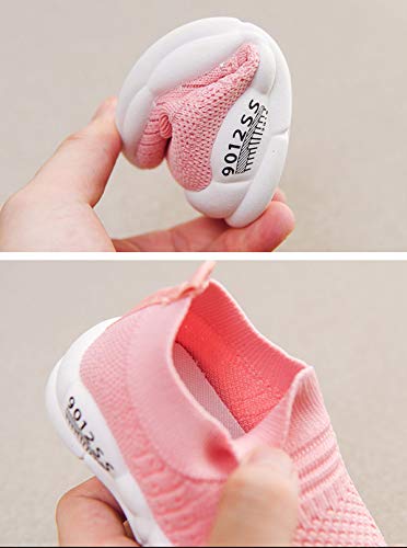 DEBAIJIA Zapatos para Niños 3-18M Bebé Caminan Zapatillas Deporte sin Cordones Transpirables Malla Ligera Antideslizante TPR-Materiale(Rojo-17)